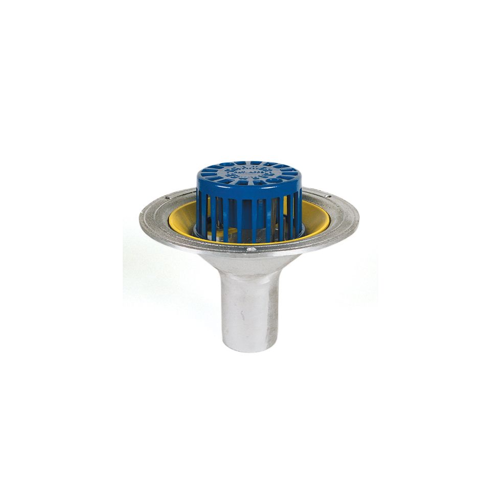 Harmer AV600 Aluminium Dome Grate Flat Roof Outlet with Vertical 150mm