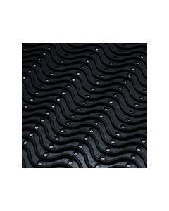 1.2cm Rubber Wave Mat (90cm x 1.5m) Black