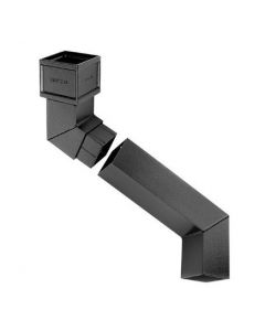 4" x 3" Cast Aluminium Square Downpipe 112.5 Degree Pipe - Two Part Offsets 732mm