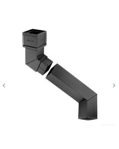 3" x 3" Cast Aluminium Square Downpipe 112.5 Degree Pipe - Two Part Offsets 533mm
